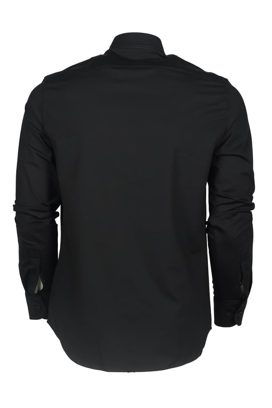 Paul Shark Paul Shark Erkek Pamuklu Slim Fit  İnce Düğme Kapamalı Siyah Gömlek C0P3065-011