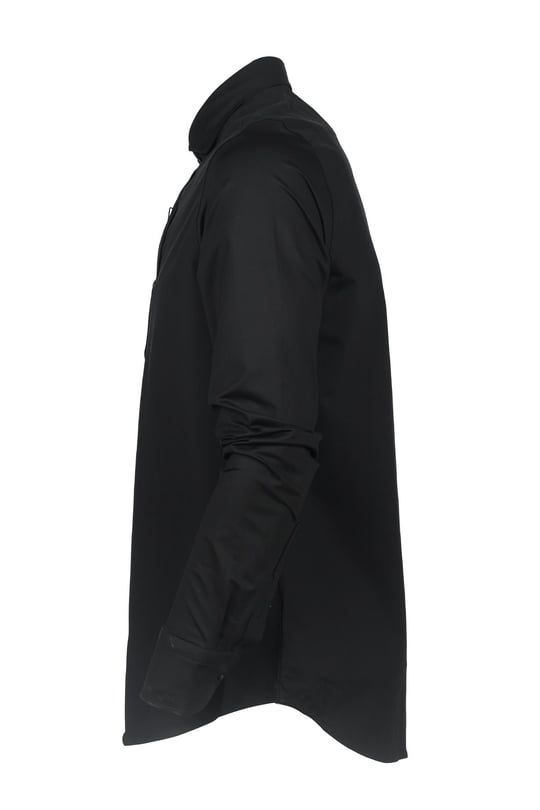 Paul Shark Paul Shark Erkek Pamuklu Slim Fit  İnce Düğme Kapamalı Siyah Gömlek C0P3065-011