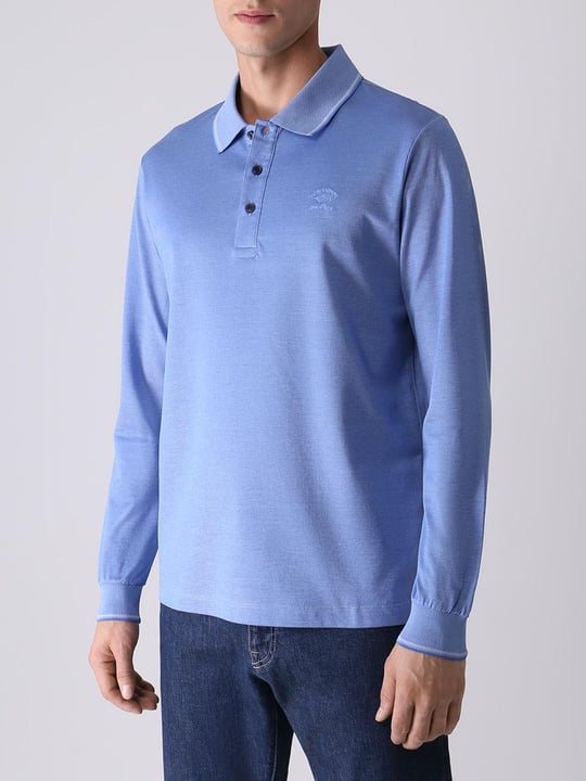 Paul Shark Paul Shark Erkek Polo Yaka Regular Fit Pamuklu Kısa Kollu Açık Mavi Polo Yaka T-Shirt 12311737-209