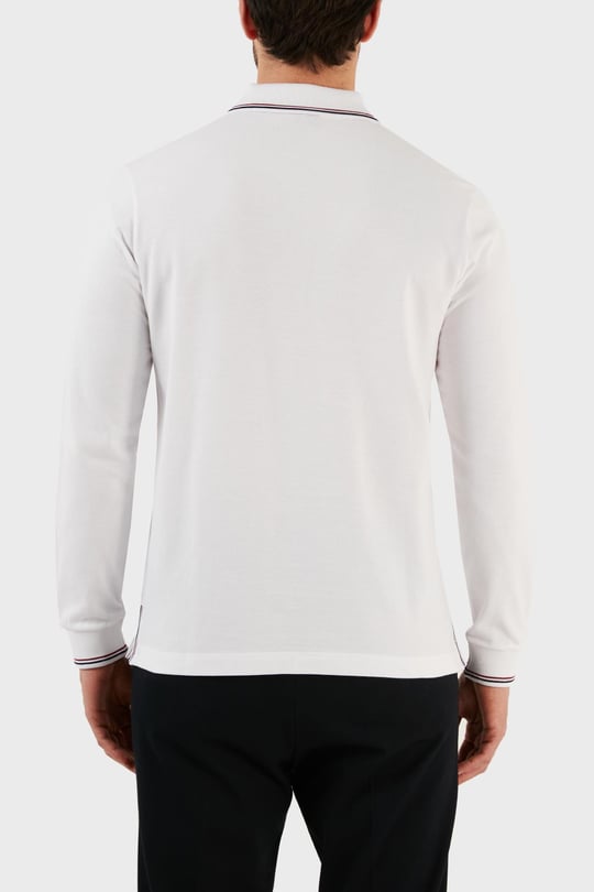 Paul Shark Paul Shark Erkek Polo Yaka Düğme Kapamalı Kısa Kollu Beyaz Polo Yaka T-Shirt 12311726A-010