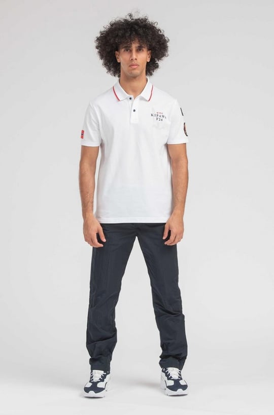 Paul Shark Paul Shark Erkek Polo Yaka Düğme Kapamalı Kısa Kollu Beyaz Polo Yaka T-Shirt 11311731-010