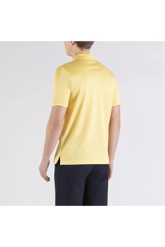 Paul Shark Paul Shark Erkek Polo Yaka Düğme Kapamalı Kısa Kollu Sarı Polo Yaka T-Shirt 21411218-205