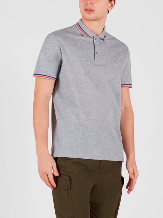 Paul Shark Paul Shark Erkek Polo Yaka Organik Pamuklu Uzun Kollu Gri Polo Yaka T-Shirt 21411298-930