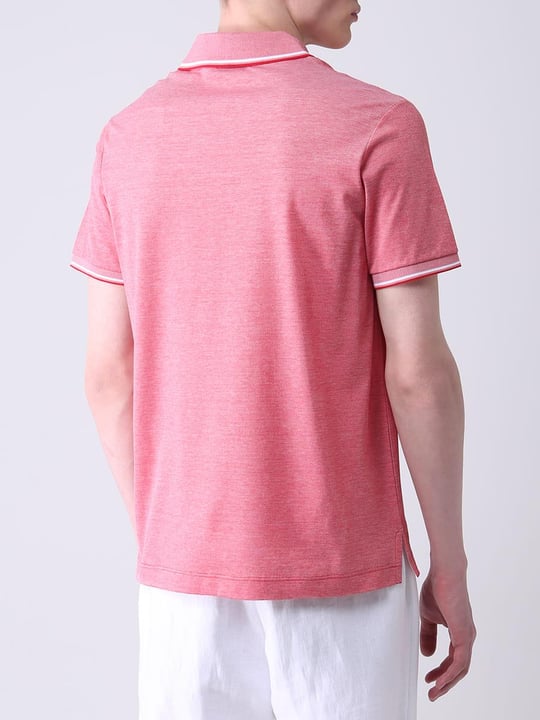 Paul Shark Paul Shark Erkek Polo Yaka Düğme Kapamalı Kısa Kollu Kırmızı Büyük Beden Polo Yaka T-Shirt 21411218A-577