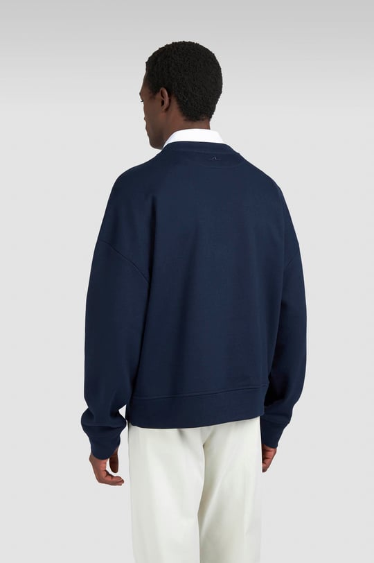 Paul Shark Paul Shark Erkek Rahat Kalıp Büyük Shark Logolu Pamuklu Uzun Kollu Lacivert Sweatshirt 15311848-050
