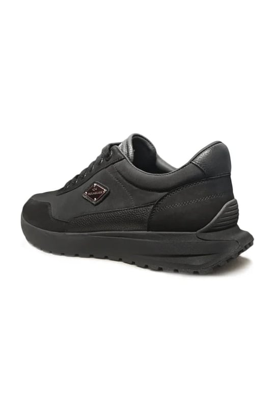 Paul Shark Paul Shark Erkek Rahat Taban Hakiki Deri Karışımlı Logo Plakalı Siyah Sneaker 16318021-011