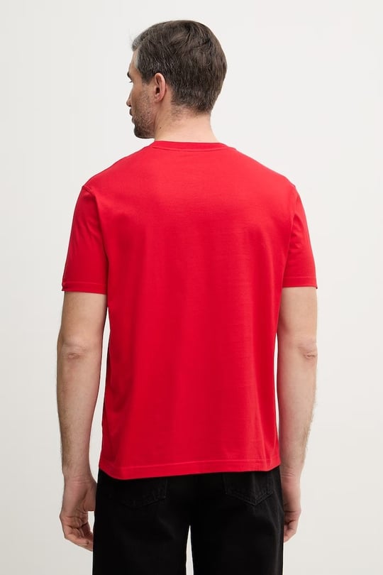 Paul Shark Paul Shark Erkek Regular Fit Ribanalı Yakalı Metalik Logo Detaylı Pamuklu Kısa Kollu Kırmızı T-Shirt 99311005-577