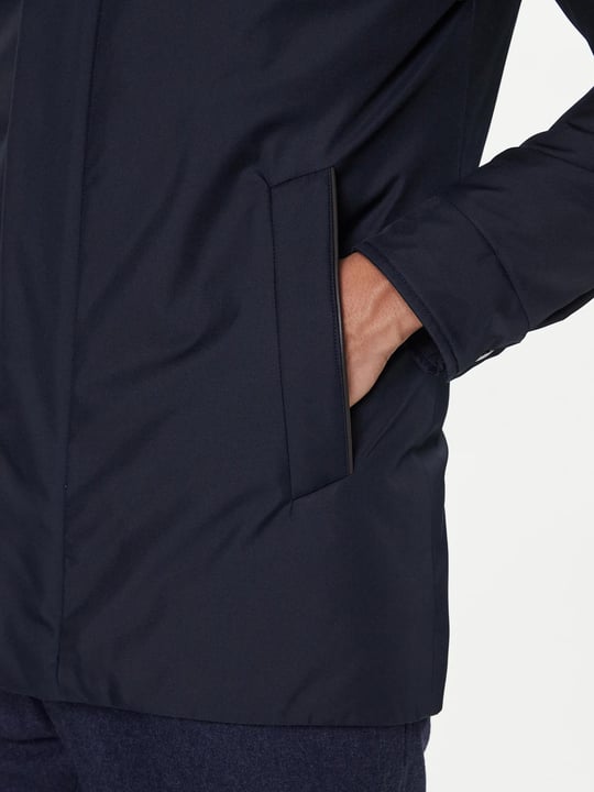 Paul Shark Paul Shark Erkek Regular Fit Dik Yaka Fermuarlı Uzun Lacivert Mont 15312401-013