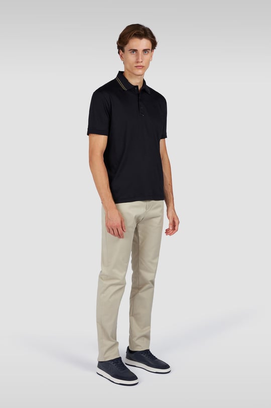 Paul Shark Paul Shark Erkek Regular Fit Pamuklu Kısa Kollu Lacivert-Gold Polo Yaka T-Shirt 15311724-50E