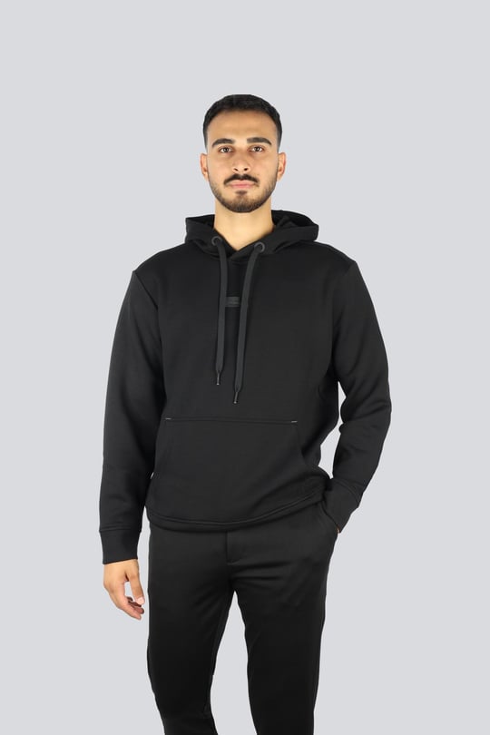 Paul Shark Paul Shark Erkek Regular Fit Kapüşonlu Yaka Uzun Kollu Siyah Sweatshirt 15311852-011