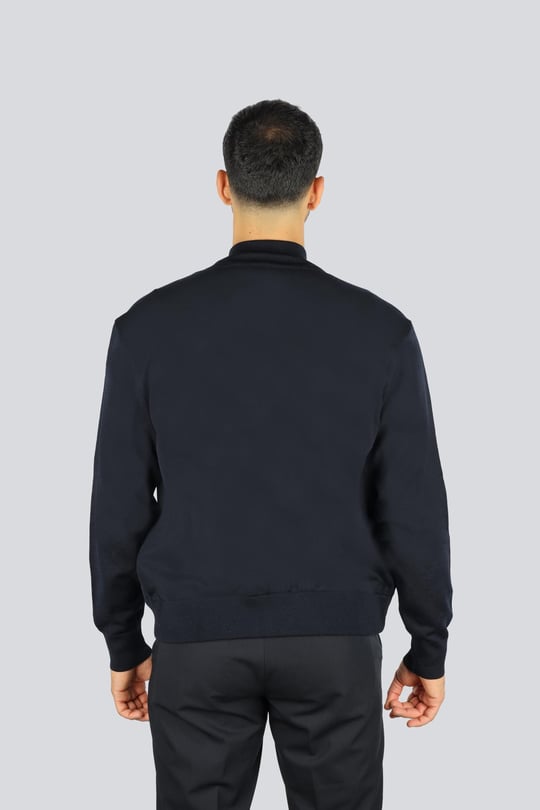 Paul Shark Paul Shark Erkek Regular Fit %100 Yün Dik Yaka Uzun Kollu Lacivert Hırka 15311203-050