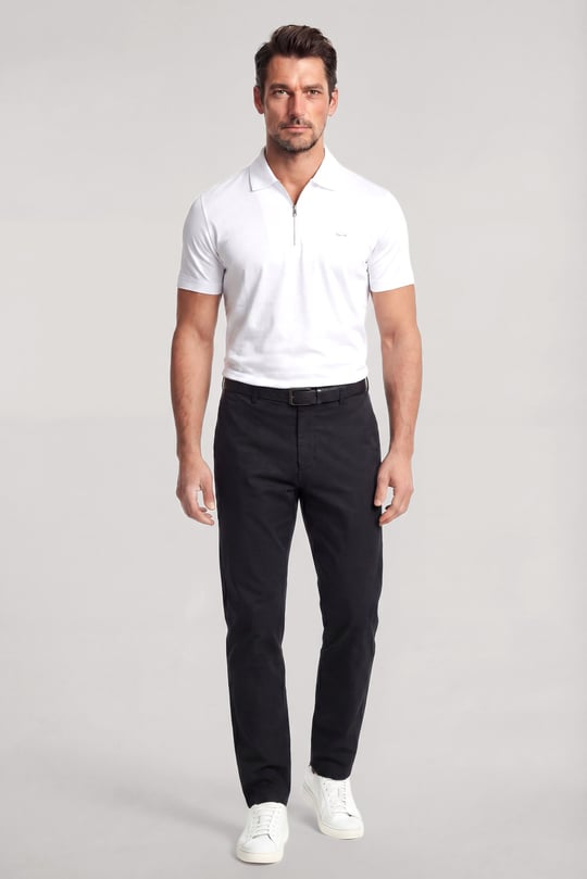 Paul Shark Paul Shark Erkek Regular Fit Logo Detaylı Pamuklu Kısa Kollu Beyaz Polo Yaka T-Shirt 26411262SM-010