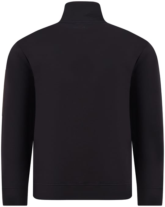 Paul Shark Paul Shark Erkek Regular Fit Esktra Yumuşak Pamuklu Yarım Fermuarlı Kol Cebi Detaylı Uzun Kollu Siyah Sweatshirt 16311817-011