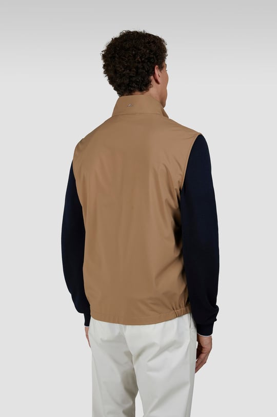 Paul Shark Paul Shark Erkek Regular Fit Dik Yaka Fermuarlı İç Cepli Kahverengi Yelek 25412621-627