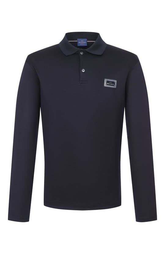 Paul Shark Paul Shark Erkek Regular Fit Pamuklu Logo Etiketli Uzun Kollu Lacivert Polo Yaka T-Shirt 16311728-50D