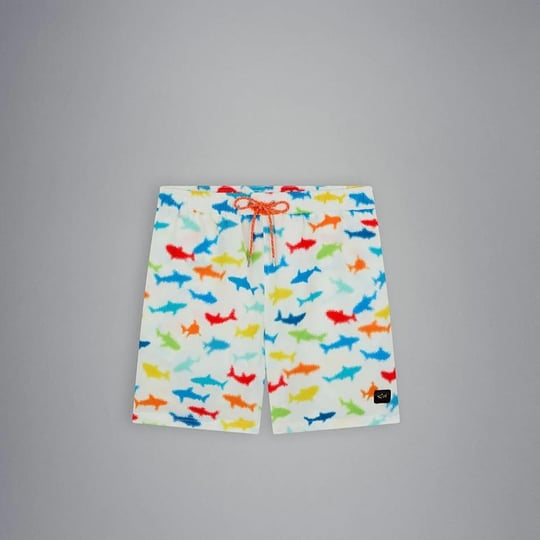 Paul Shark Paul Shark Erkek Regular Fit Desenli Beyaz Mayo 23415050-010
