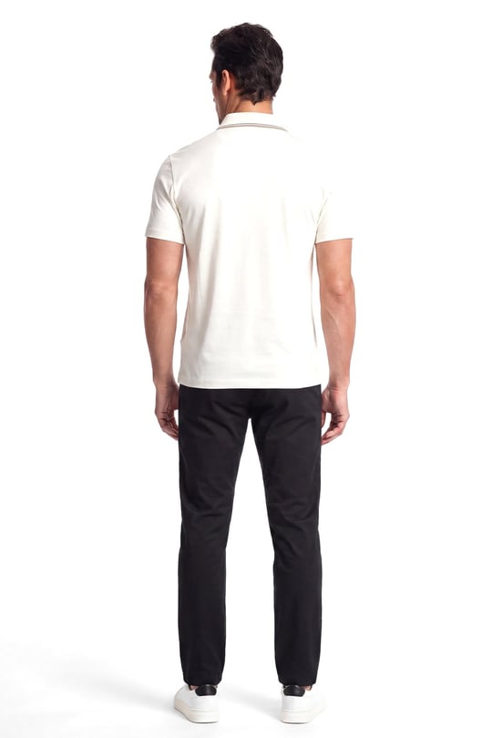 Paul Shark Paul Shark Erkek Regular Fit Logo İşlemeli Pamuklu Kısa Kollu Beyaz Polo Yaka T-Shirt 26411270A-108