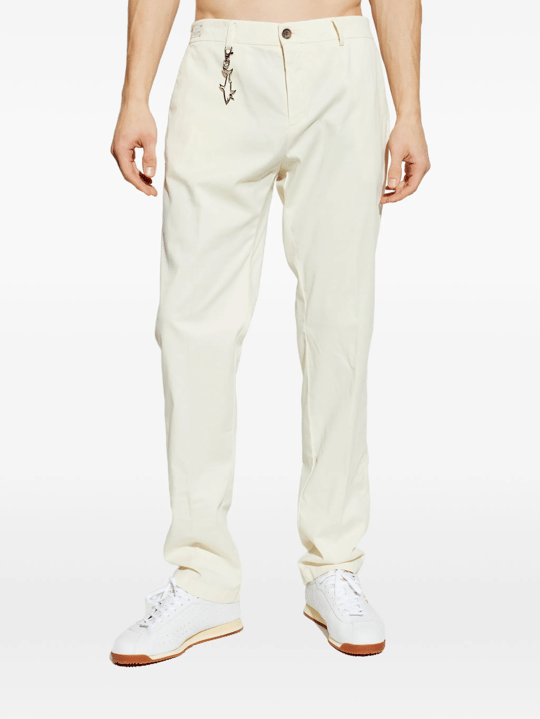 Paul Shark Paul Shark Erkek Regular Fit Normal Bel Daralan Paça Pamuklu Beyaz Pantolon 25414043-030