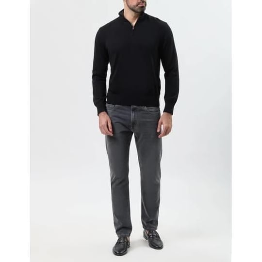 Paul Shark Paul Shark Erkek Regular Fit Normal Bel Düz Paça Pamuklu Esnek Denim Gri Pantolon 15314160-J08