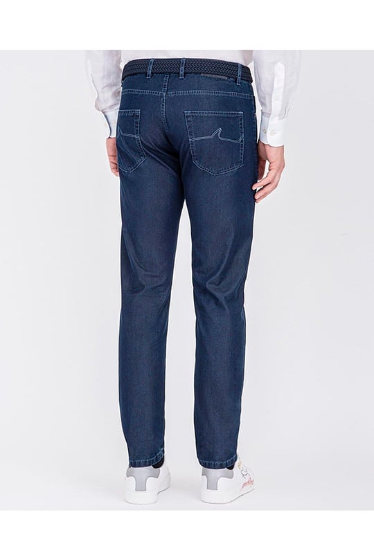 Paul Shark Paul Shark Erkek Slim Fit Düz Fermuarlı Mavi Jeans 22414118-130
