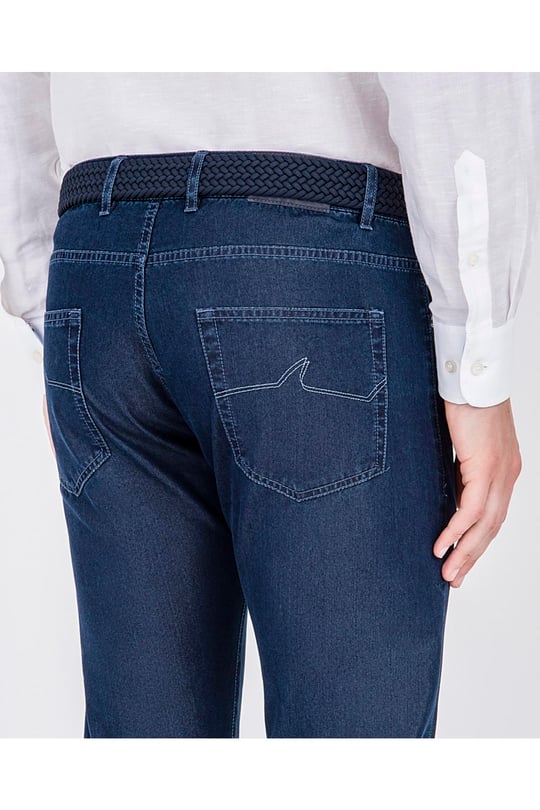 Paul Shark Paul Shark Erkek Slim Fit Düz Fermuarlı Mavi Jeans 22414118-130