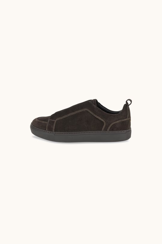 Paul Shark Paul Shark Erkek Süet Deri Logo Kabartmalı Düşük Bilekli Kahverengi Sneaker 16318012-306