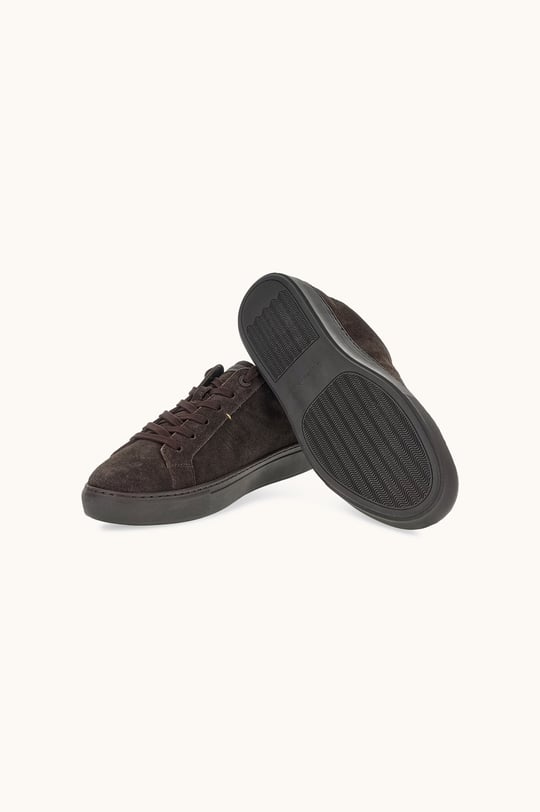 Paul Shark Paul Shark Erkek Süet Deri Logo Armalı Bağcıklı Düz ve Rahat Tabanlı Kahverengi Sneaker 16318007-306