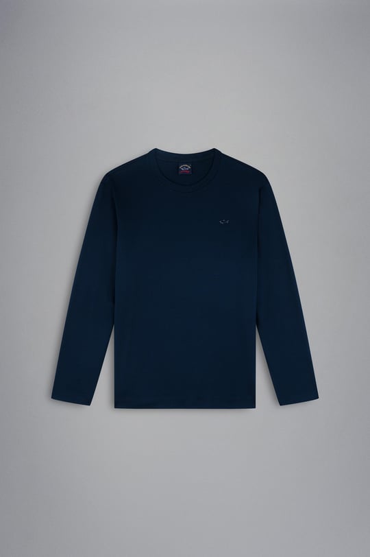 Paul Shark Paul Shark Erkek Uzun Kollu Yuvarlak Yakalı Günlük Kullanım Lacivert T-Shirt 12311650-013