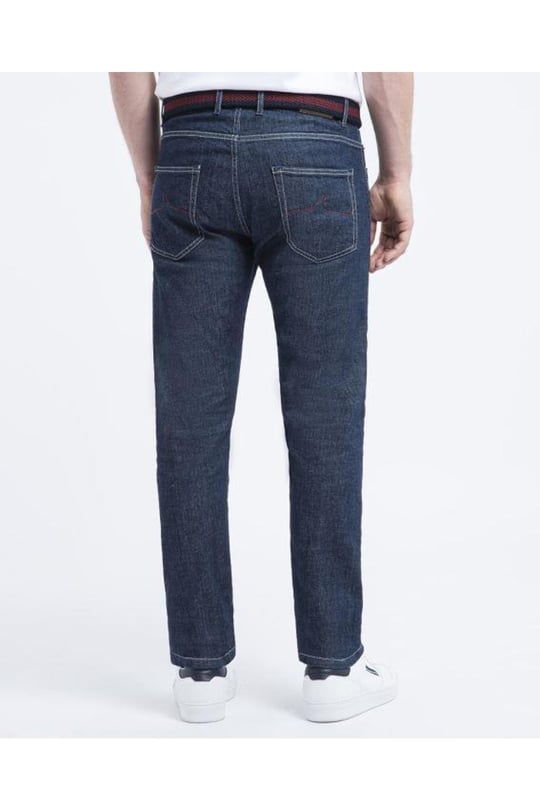 Paul Shark Paul Shark Erkek Yıkanmış Organik Pamuklu Mavi Jeans 12314100-002