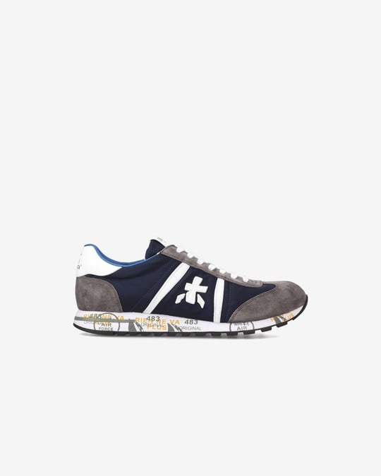 Premiata Premiata Erkek Kumaş ve Süet Detaylı Logo Desenli Rahat Taban Lacivert Sneaker LUCY 7089-LACİVERT