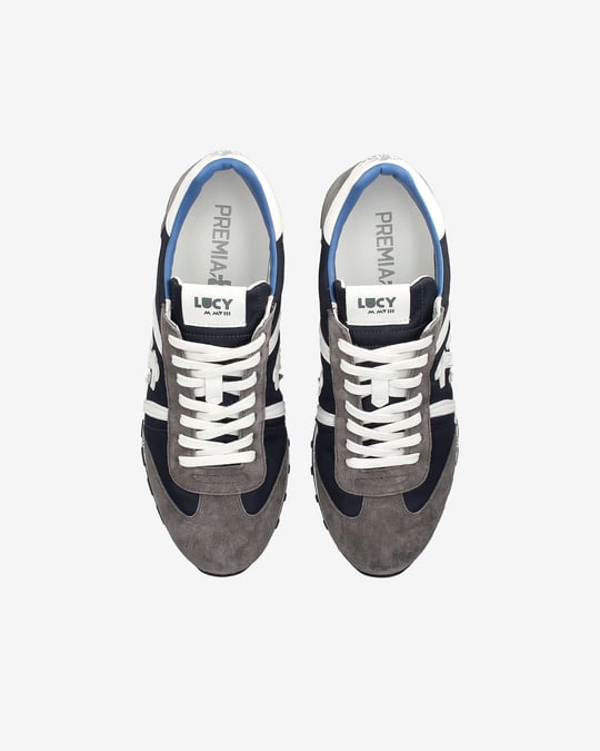 Premiata Premiata Erkek Kumaş ve Süet Detaylı Logo Desenli Rahat Taban Lacivert Sneaker LUCY 7089-LACİVERT