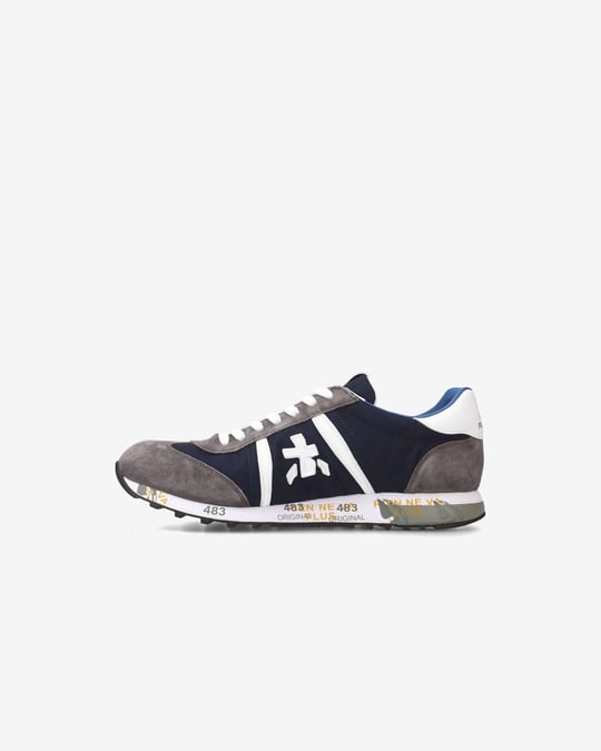 Premiata Premiata Erkek Kumaş ve Süet Detaylı Logo Desenli Rahat Taban Lacivert Sneaker LUCY 7089-LACİVERT