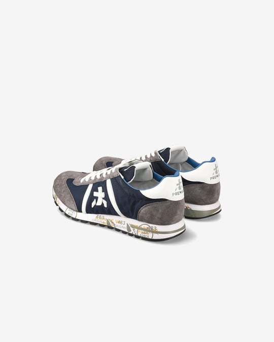 Premiata Premiata Erkek Kumaş ve Süet Detaylı Logo Desenli Rahat Taban Lacivert Sneaker LUCY 7089-LACİVERT
