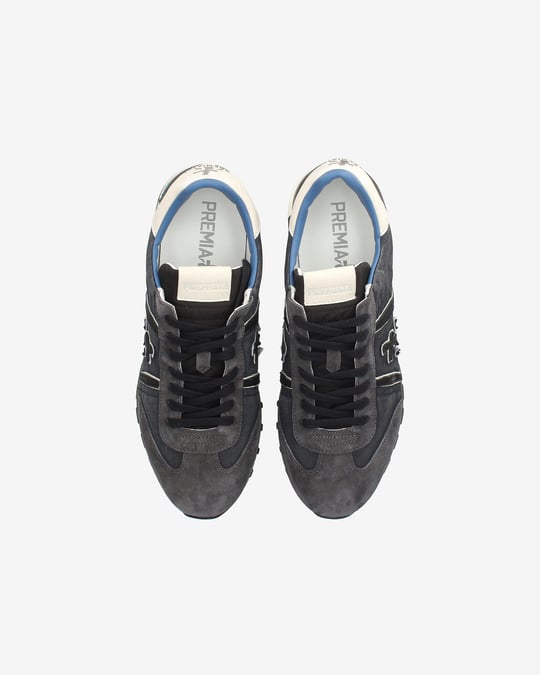 Premiata Premiata Erkek Logo Kabartma Desenli Kumaş ve Süet Detaylı Rahat Taban Gri Sneaker LUCY 7770-ANTRASİT