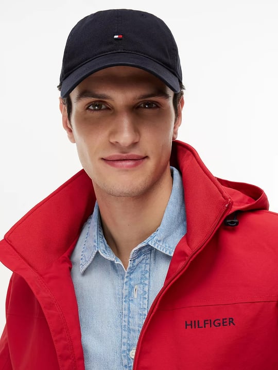 Tommy Hilfiger Tommy Hilfiger Erkek %100 Organik Pamuklu Ayarlanabilir Metal Tokalı Bayrak Logo Nakışlı Lacivert Şapka AM0AM14099-DW6