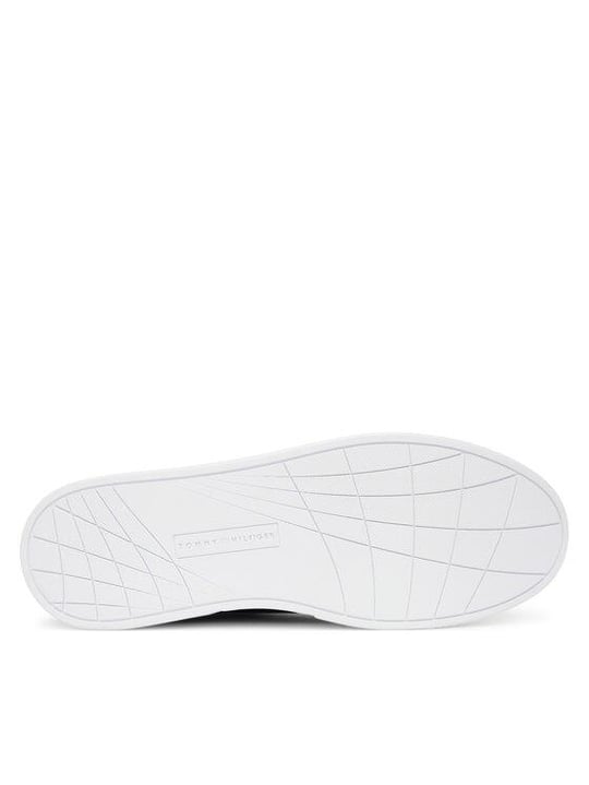 Tommy Hilfiger Tommy Hilfiger Erkek Bayrak Logolu Düz ve Rahat Taban %100 Deri Siyah Sneaker FM0FM05628-BDS