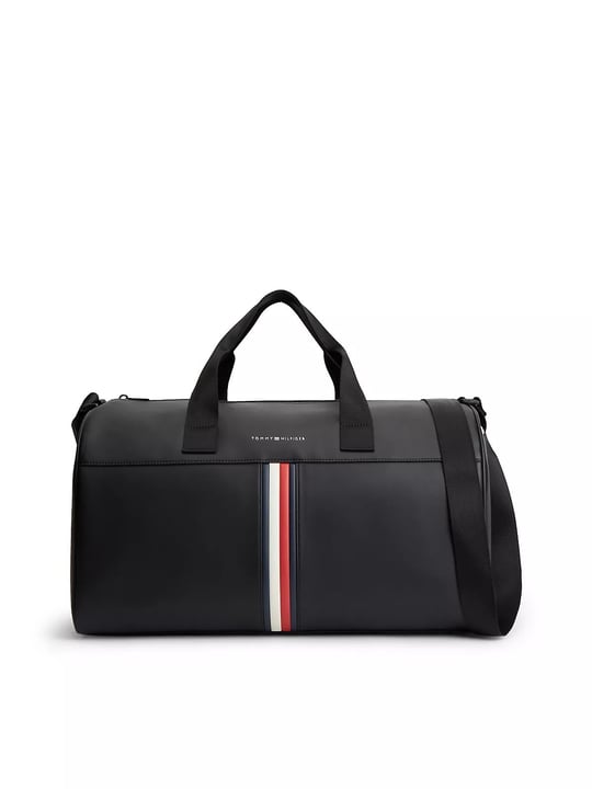 Tommy Hilfiger Tommy Hilfiger Erkek Bayrak Logo Detaylı Fermuarlı Geniş İç Hacimli Siyah Seyahat Çantası AM0AM14519-BDS