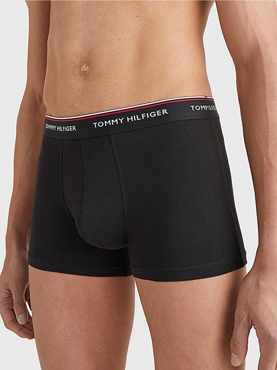 Tommy Hilfiger Tommy Hilfiger Erkek Beli Lastikli Kısa Boy Logolu Dokuma Kumaş Siyah Boxer 1U87903842-990