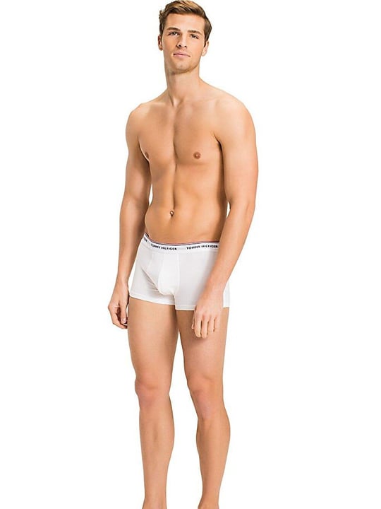 Tommy Hilfiger Tommy Hilfiger Erkek Beli Lastikli Kısa Boy Logolu Dokuma Kumaş Beyaz Boxer 1U87903841-100