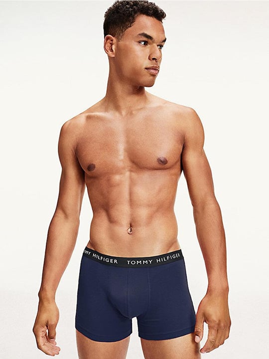 Tommy Hilfiger Tommy Hilfiger Erkek Beli Lastikli Logolu Rahat Kesim Lacivert-Kırmızı-Beyaz Boxer UM0UM02203-0WS