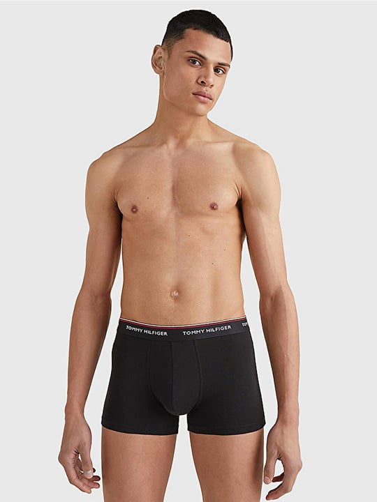 Tommy Hilfiger Tommy Hilfiger Erkek Beli Lastikli Kısa Boy Logolu Dokuma Kumaş Siyah Boxer 1U87903842-990