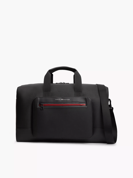 Tommy Hilfiger Tommy Hilfiger Erkek Çok Bölmeli Deri Kısa Ve Uzun Askılı Fermuar Kapama Siyah Valiz AM0AM14160-BDS