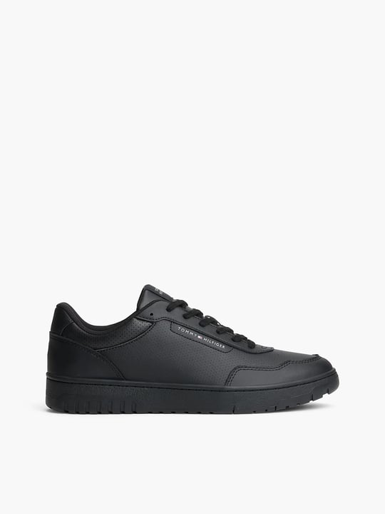Tommy Hilfiger Tommy Hilfiger Erkek Deri Bağlamalı Rahat Taban Düz Model Siyah Sneaker FM0FM05927-BDS