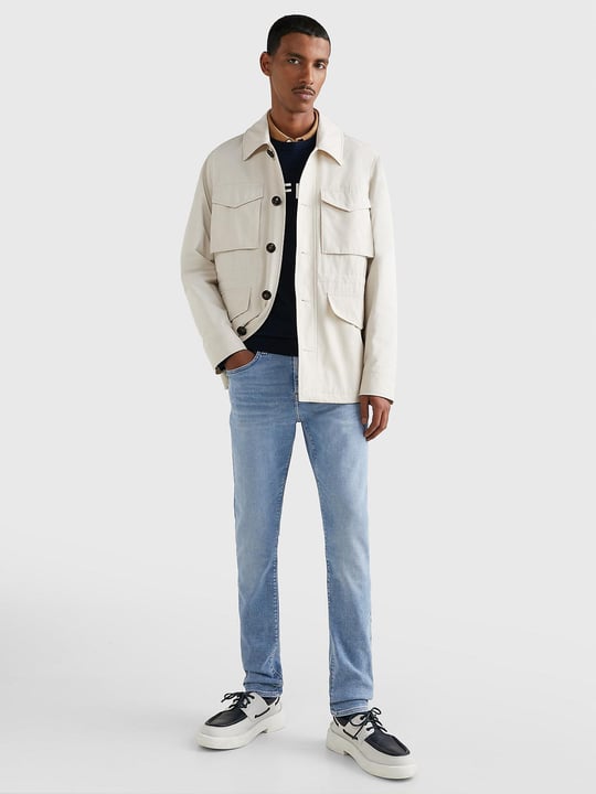 Tommy Hilfiger Tommy Hilfiger Erkek Denim Logolu Günlük Kullanım Mavi Jeans MW0MW31101-1AE
