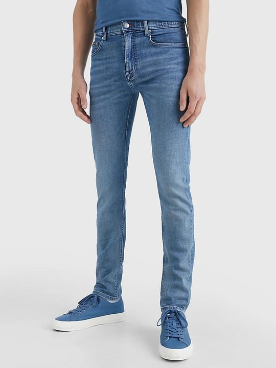 Tommy Hilfiger Tommy Hilfiger Erkek Denim Logolu Günlük Kullanım Mavi Jeans MW0MW31093-1A9