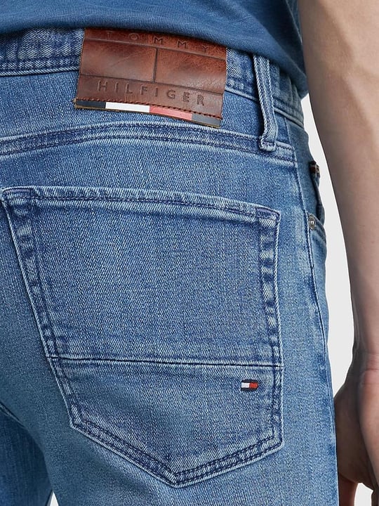 Tommy Hilfiger Tommy Hilfiger Erkek Denim Logolu Günlük Kullanım Mavi Jeans MW0MW31093-1A9