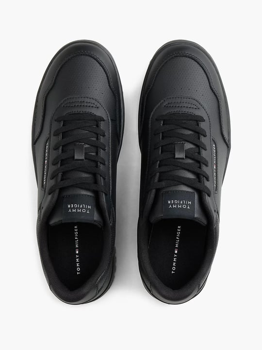 Tommy Hilfiger Tommy Hilfiger Erkek Deri Bağlamalı Rahat Taban Düz Model Siyah Sneaker FM0FM05927-BDS