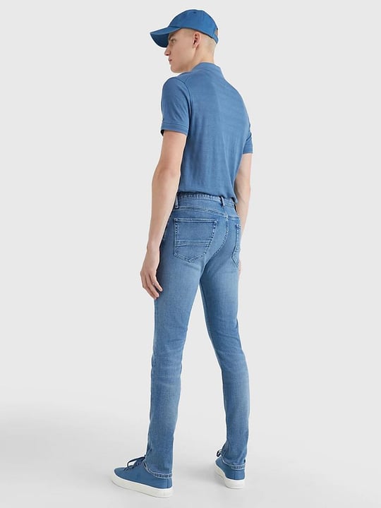 Tommy Hilfiger Tommy Hilfiger Erkek Denim Logolu Günlük Kullanım Mavi Jeans MW0MW31093-1A9