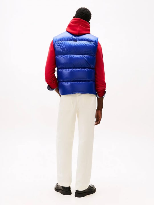Tommy Hilfiger Tommy Hilfiger Erkek Dik Yaka Kolsuz Şişme Fermuar Kapama Mavi Yelek MW0MW41514-D03