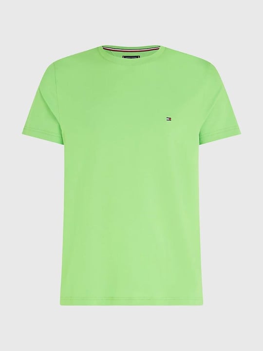 Tommy Hilfiger Tommy Hilfiger Erkek Dokuma Kumaş Kısa Kol Düz Model Yeşil T-Shirt MW0MW10800-LWY
